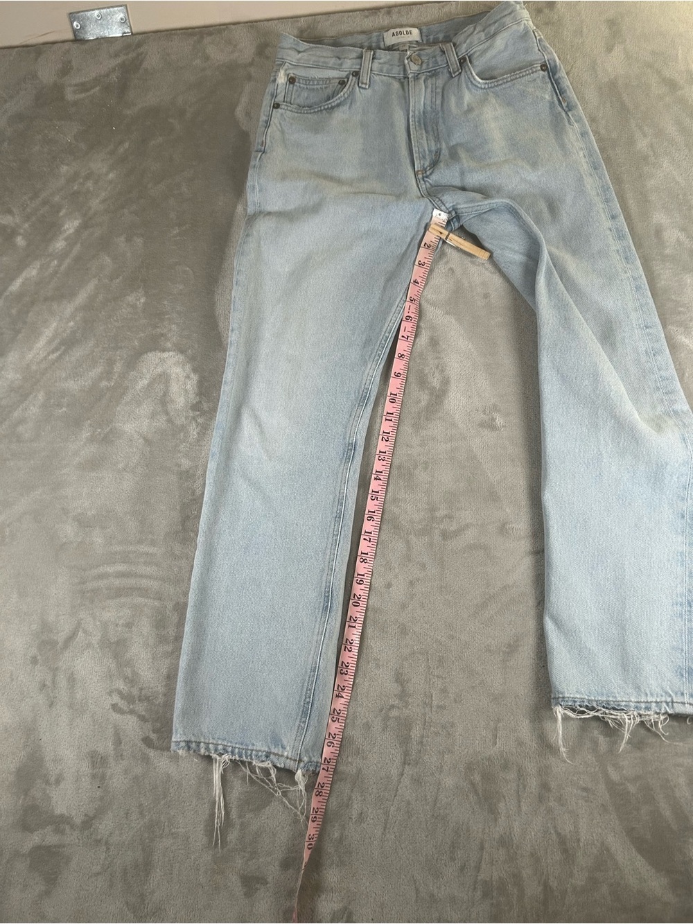 Agolde MIA mid-Rise Light Blue straight leg Denim Jeans - Picture 9 of 14